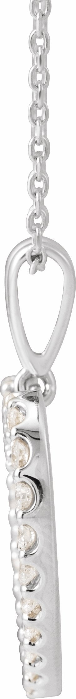14K White 1/2 CTW Diamond Heart 18 Necklace