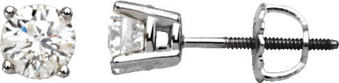 14K White 1 CTW Diamond Stud Earrings