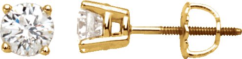 14K Yellow 1/2 CTW Diamond Stud Earrings