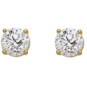 14K Yellow 1/4 CTW Diamond Stud Earrings