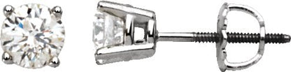 14K White 1 CTW Diamond Stud Earrings