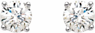 14K White 1 CTW Diamond Stud Earrings