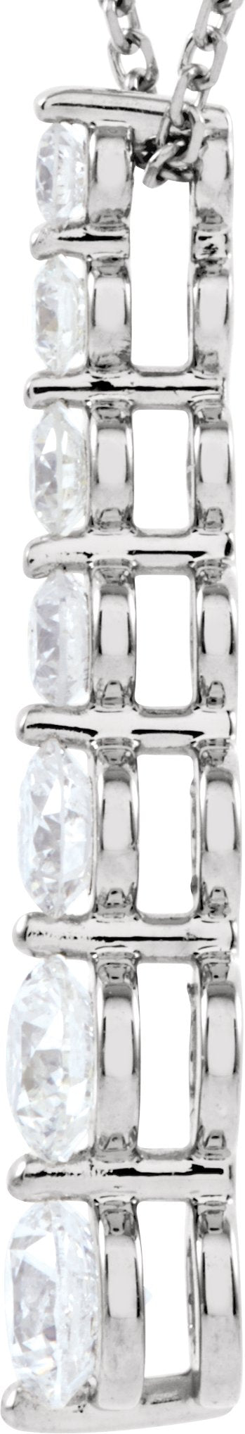 14K White 1 CTW Diamond Journey 18 Necklace