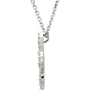 14K White 1/5 CTW Diamond Fleur De Lis 16 Necklace