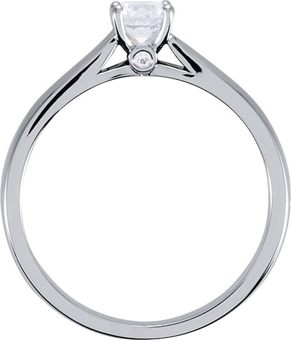 10K White 1/2 CTW Diamond Solitaire Engagement Ring with Accent
