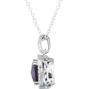 14K White Amethyst & 1/3 CTW Diamond 18 Necklace