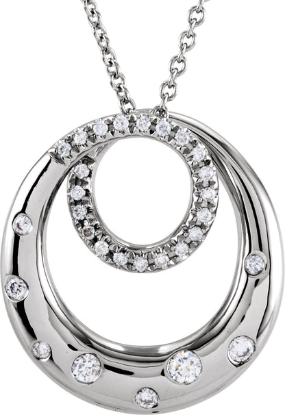 14K White 1/3 CTW Diamond 18 Necklace