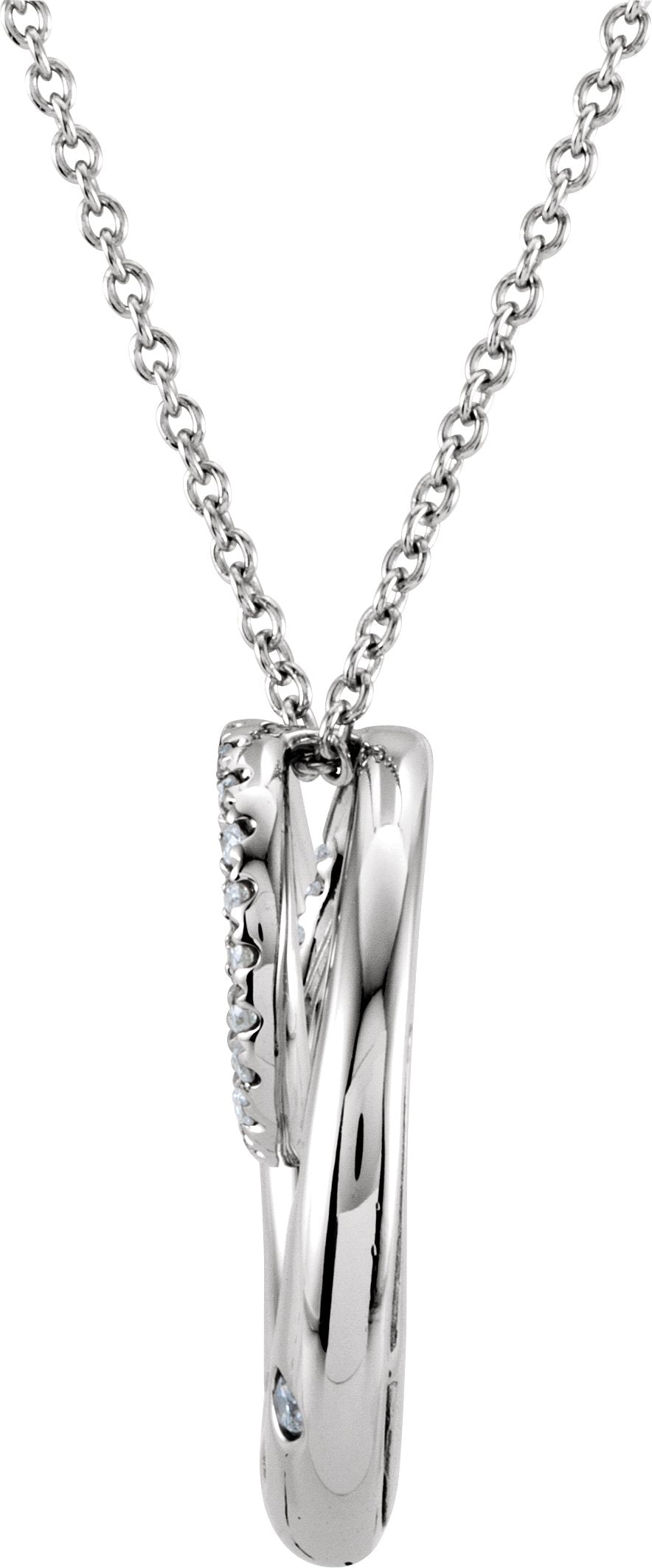14K White 1/3 CTW Diamond 18 Necklace