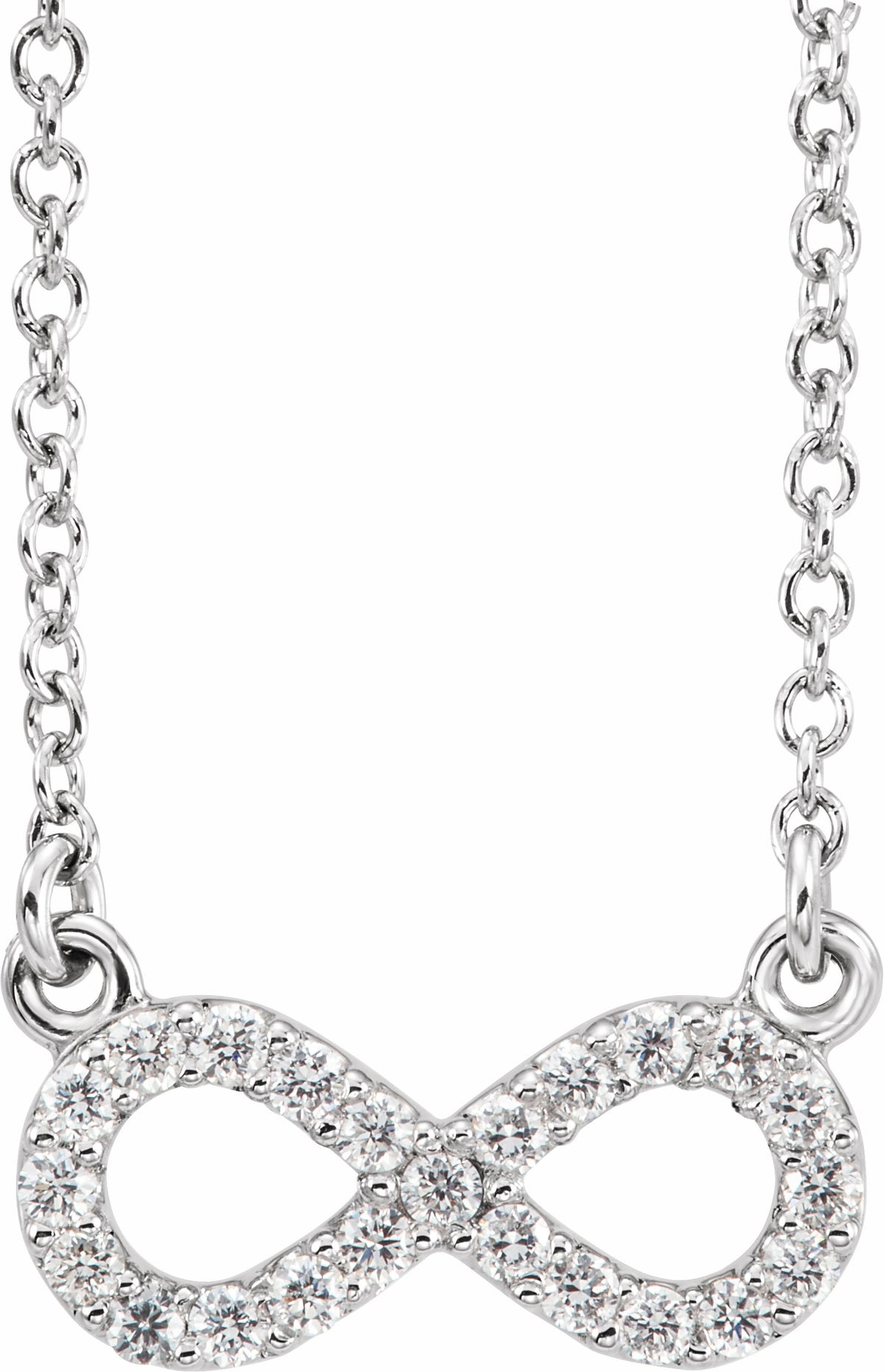 Platinum 1/8 CTW Diamond Infinity 16 1/2 Necklace