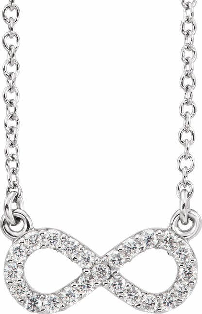 Platinum 1/8 CTW Diamond Infinity 16 1/2 Necklace