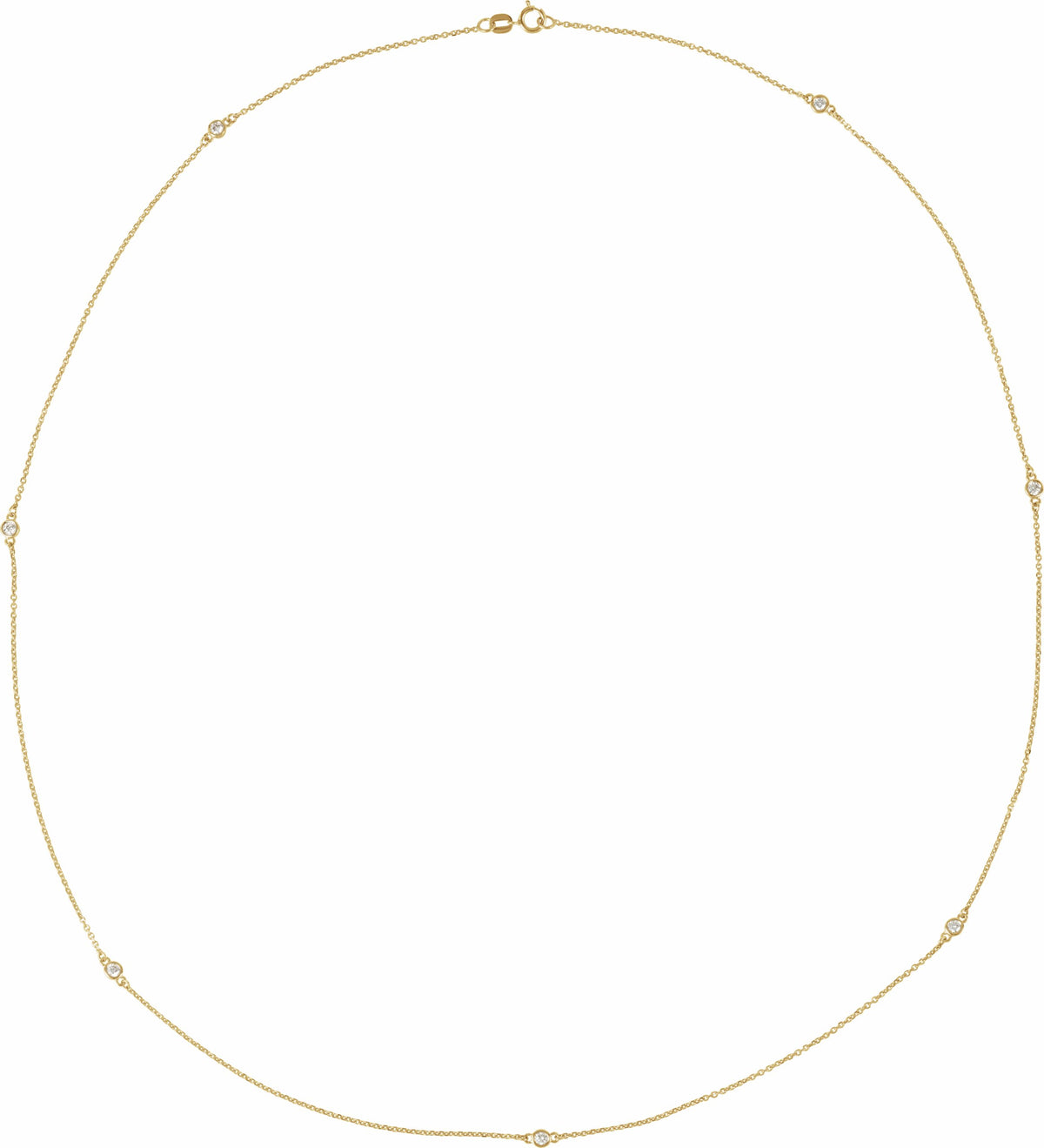 14K Yellow 1/3 CTW Diamond 7-Station 24 Necklace