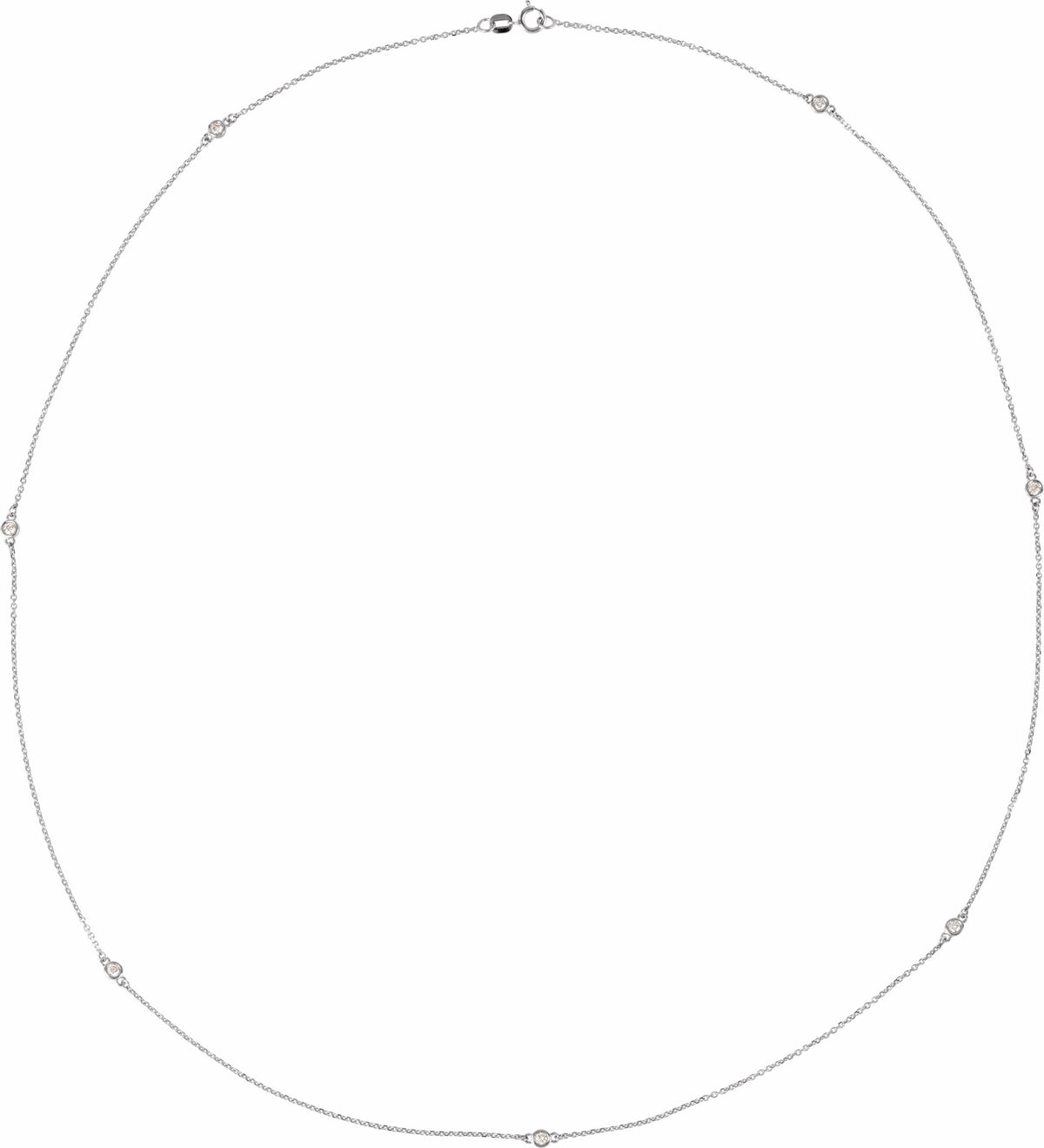 14K White 1/3 CTW Diamond 7-Station 24 Necklace