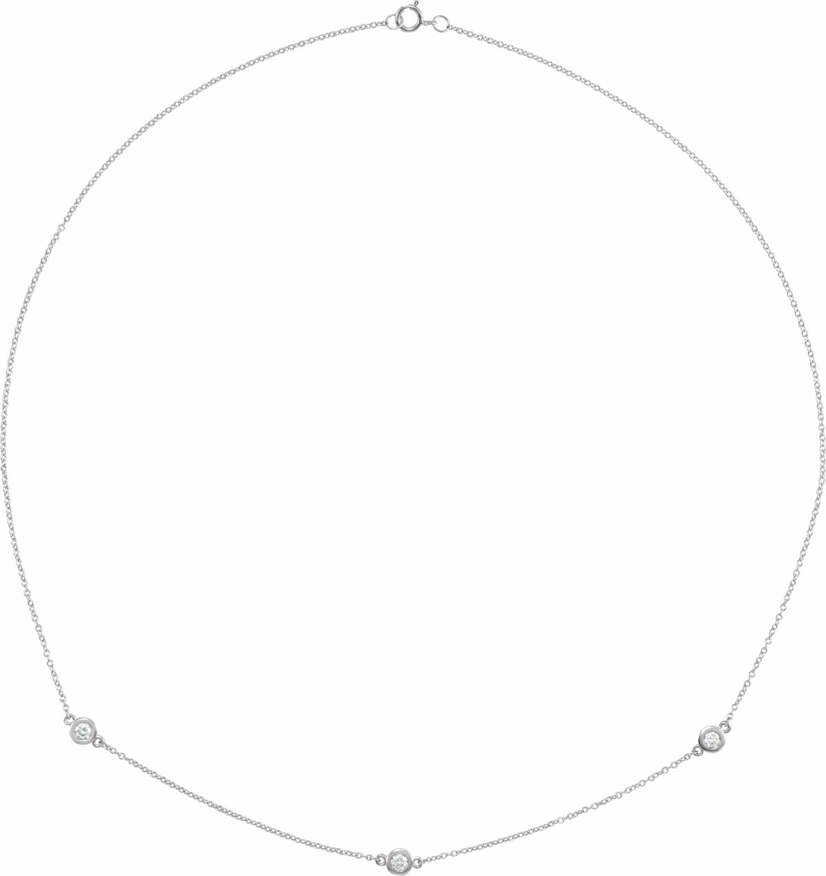 14K White 1/3 CTW Diamond 3-Station 18 Necklace