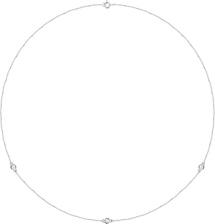 14K White 1/4 CTW Diamond 3-Station 18 Necklace
