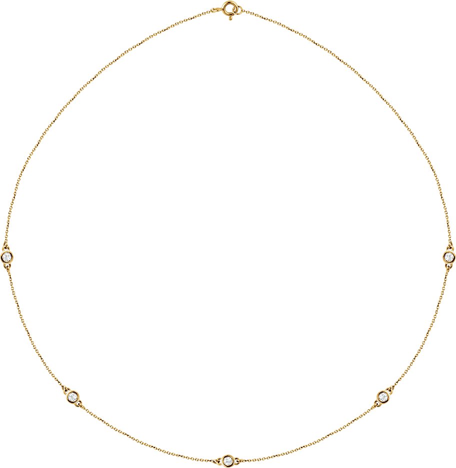 14K Yellow 1/2 CTW Diamond 5-Station 18 Necklace