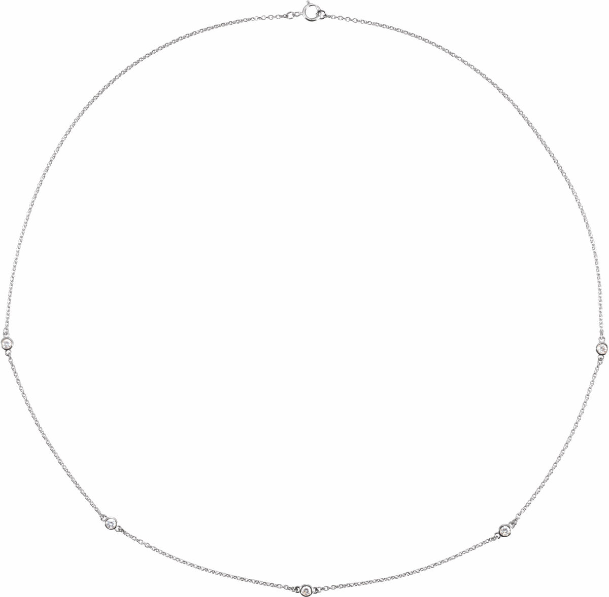 14K White 3/4 CTW Diamond 5-Station 18 Necklace