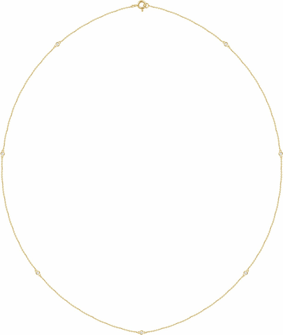 14K Yellow 1/4 CTW Diamond 7-Station 24 Necklace
