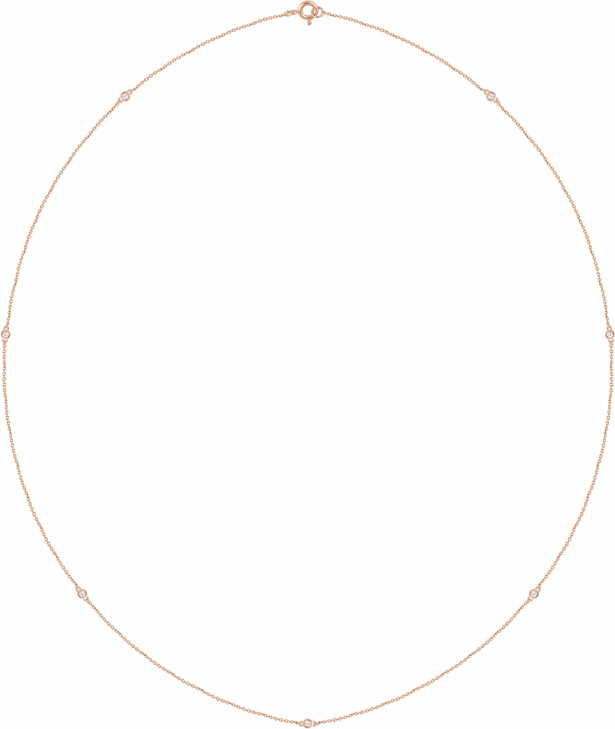 14K Rose 1/4 CTW Diamond 7-Station 24 Necklace
