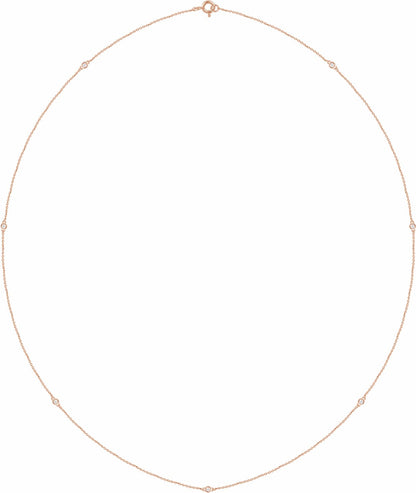 14K Rose 1/4 CTW Diamond 7-Station 24 Necklace