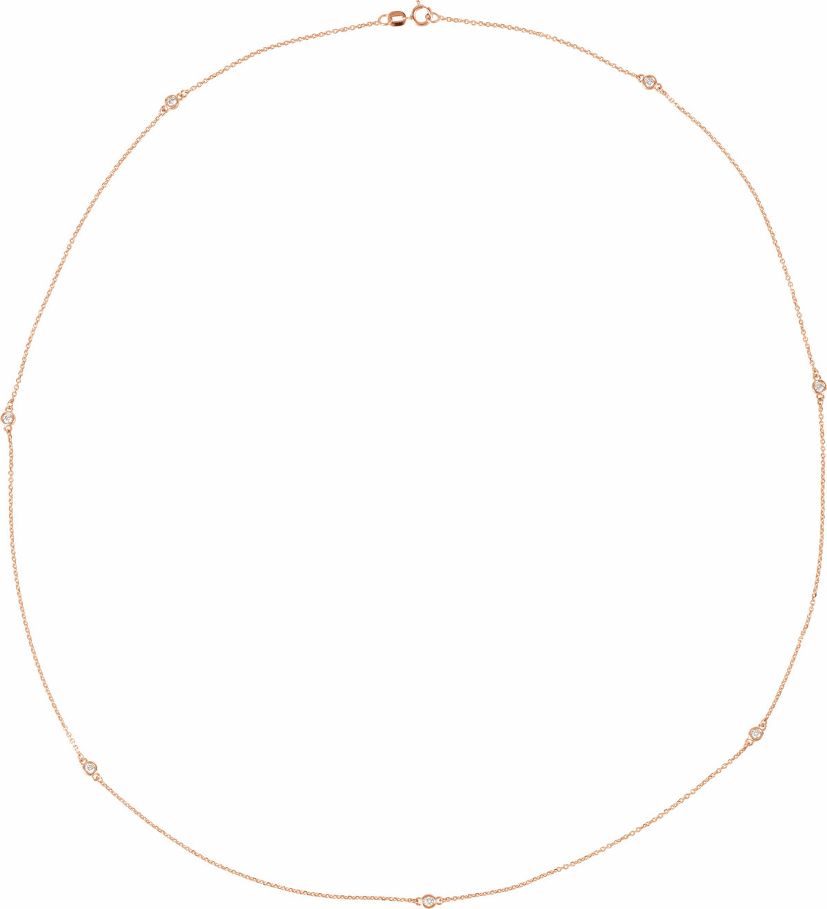 14K Rose 1/4 CTW Diamond 7-Station 24 Necklace