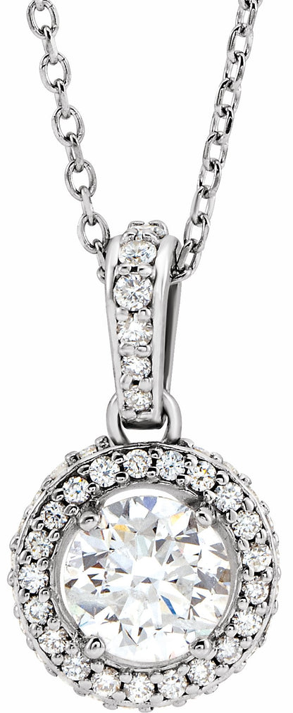 14K White 3/8 CTW Diamond 18 Necklace
