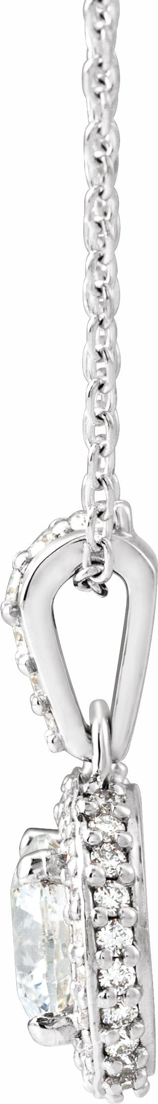 14K White 9/10 CTW Diamond 18 Necklace