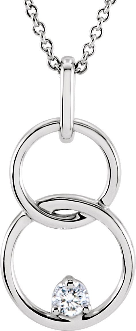 14K White .04 CTW Diamond Circle 18 Necklace