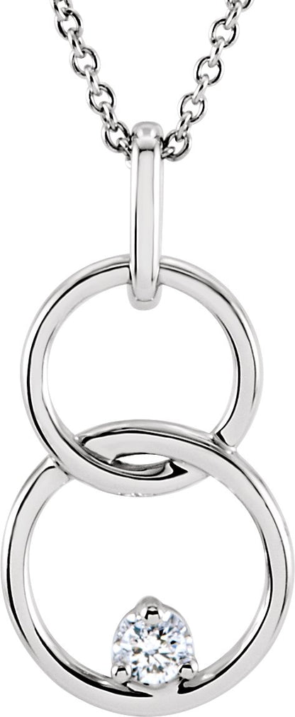 14K White .04 CTW Diamond Circle 18 Necklace