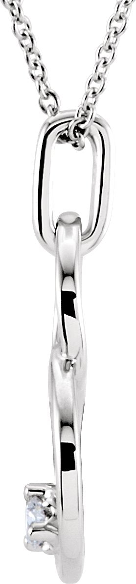 14K White .04 CTW Diamond Circle 18 Necklace
