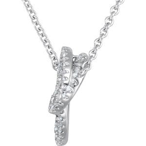 14K White 1/3 CTW Diamond Circle 18 Necklace
