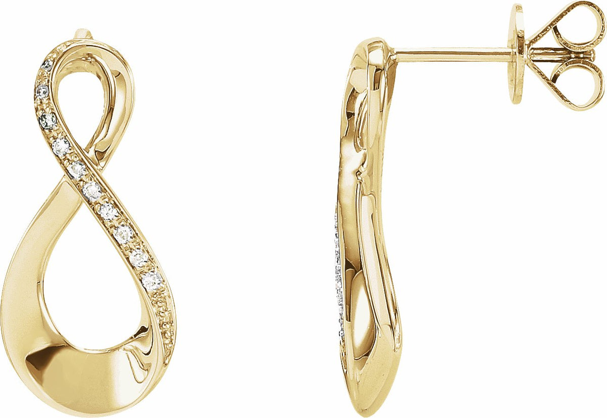 14K Yellow .08 CTW Diamond Infinity-Inspired Earrings