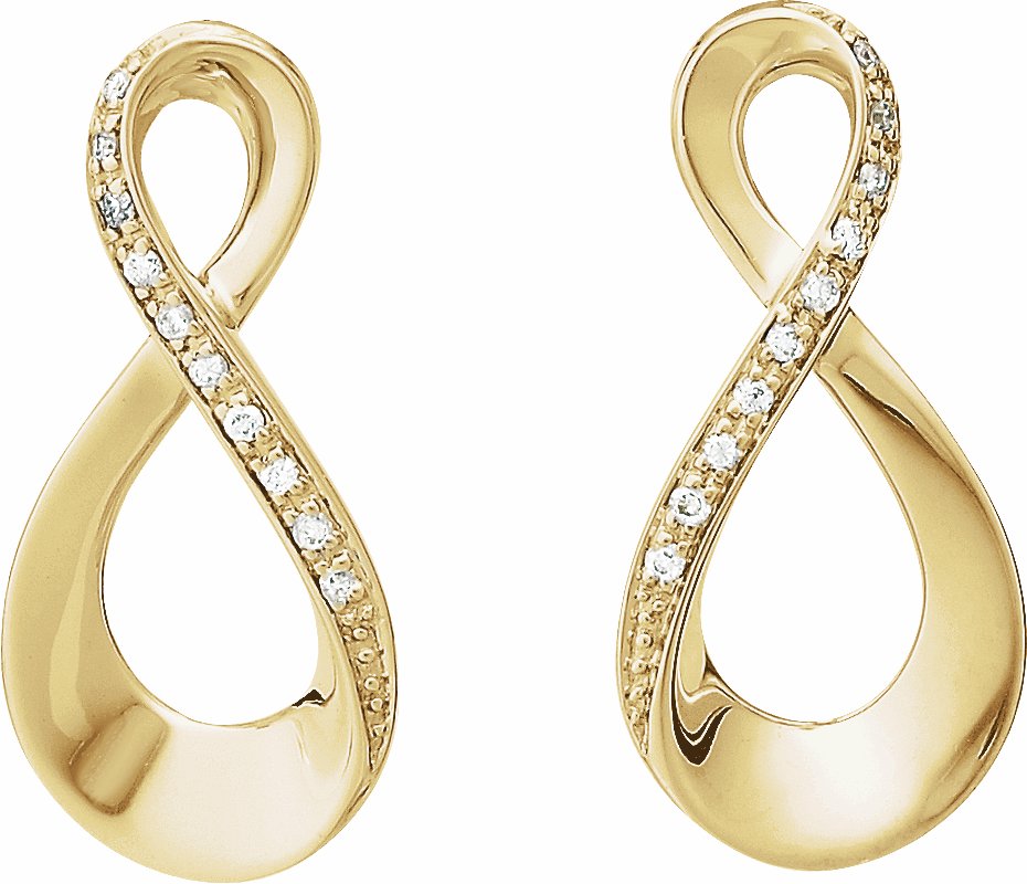 14K Yellow .08 CTW Diamond Infinity-Inspired Earrings