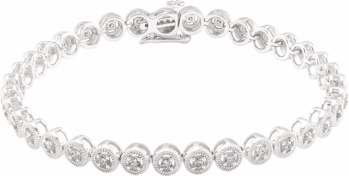 14K White 1 CTW Diamond 7 Bracelet