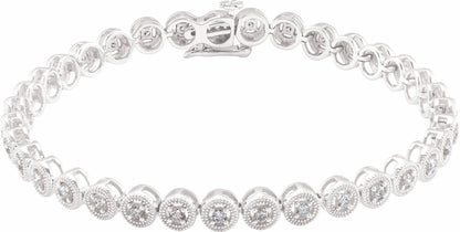 14K White 1 CTW Diamond 7 Bracelet