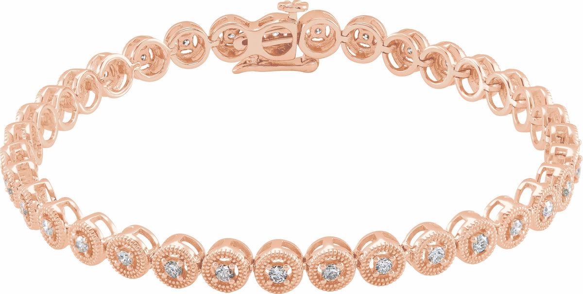 14K Rose 1 CTW Diamond 7 Bracelet