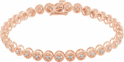 14K Rose 1 CTW Diamond 7 Bracelet