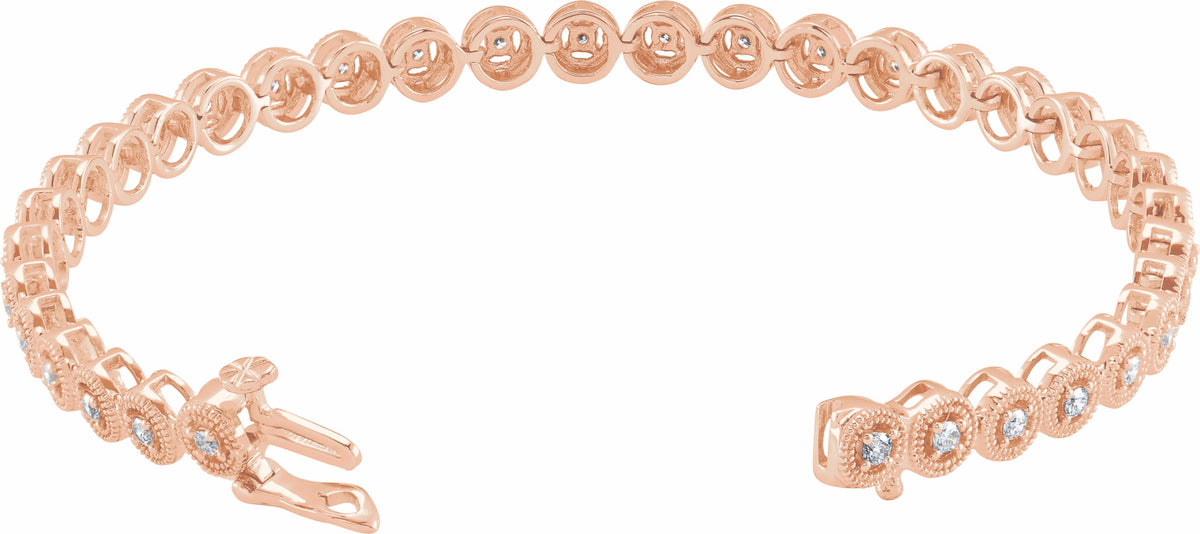 14K Rose 1 CTW Diamond 7 Bracelet