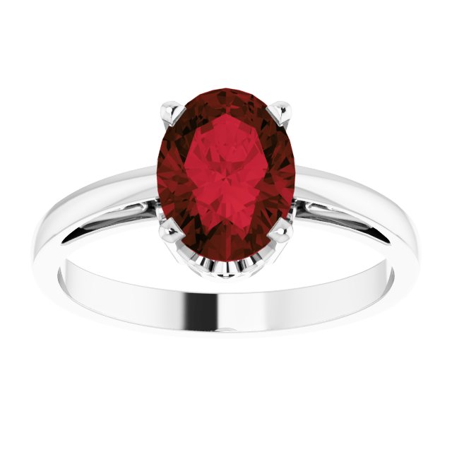 14K White Mozambique Garnet Ring