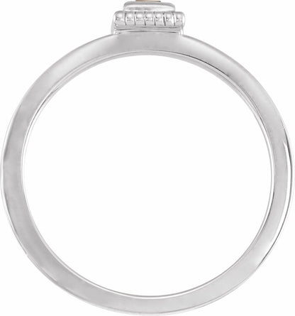 14K White Ruby Stackable Family Ring