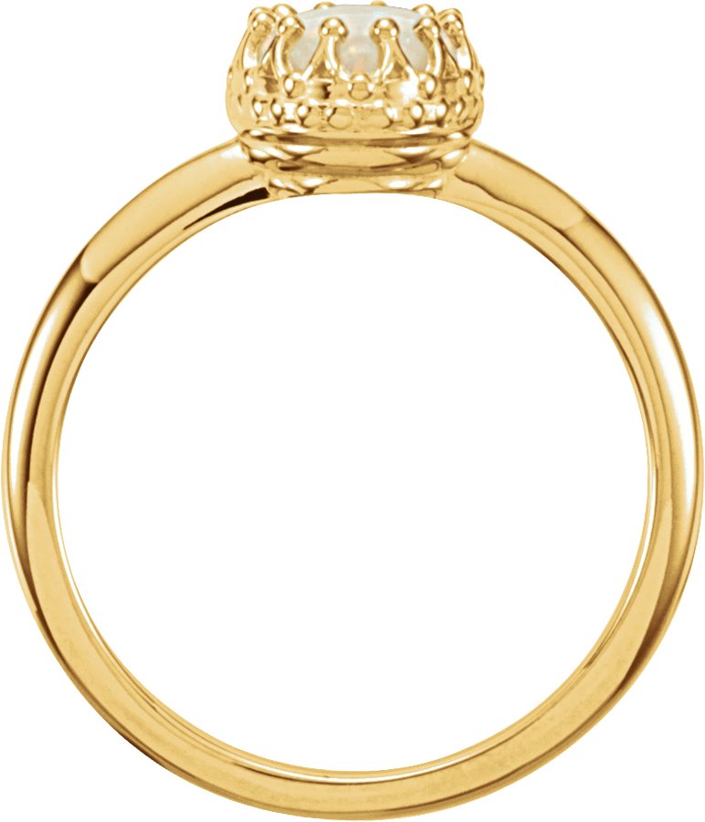 14K Yellow Opal Crown Ring