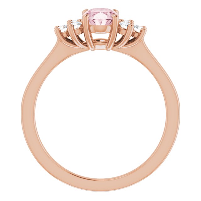 14K Rose Morganite & 1/5 CTW Diamond Ring