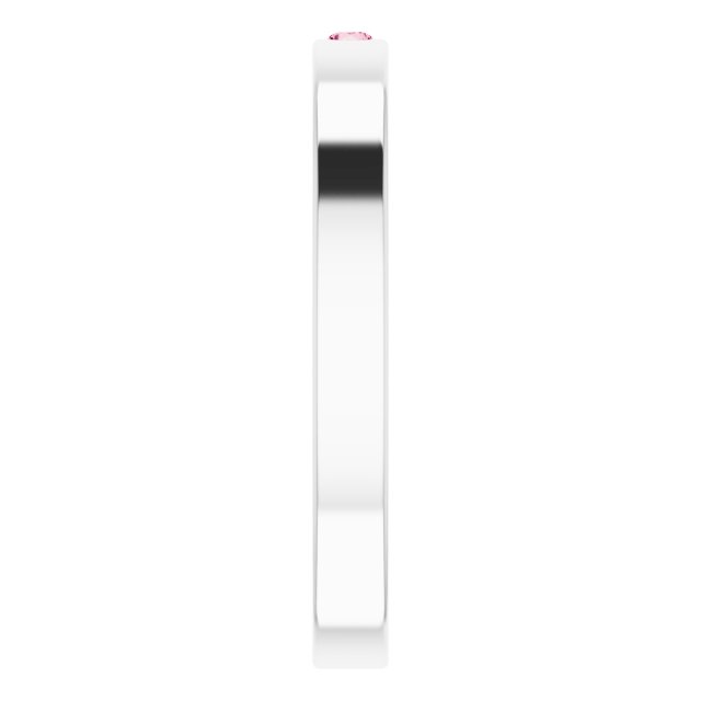 14K White Pink Tourmaline Stackable Family Ring