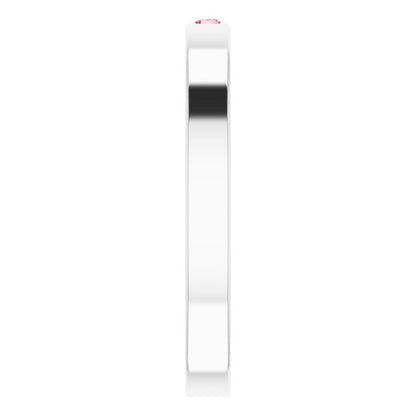 14K White Pink Tourmaline Stackable Family Ring