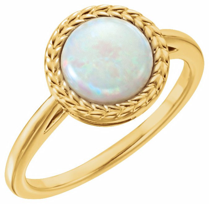 14K Yellow Opal Ring