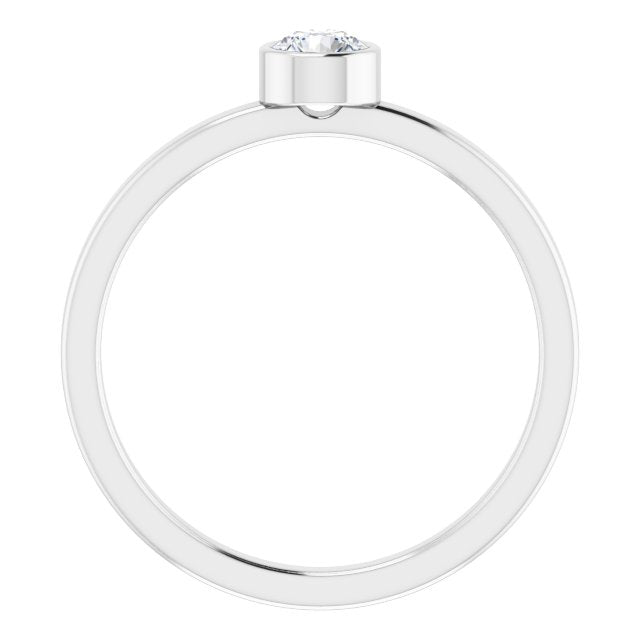14K White 1/4 CT Diamond Ring