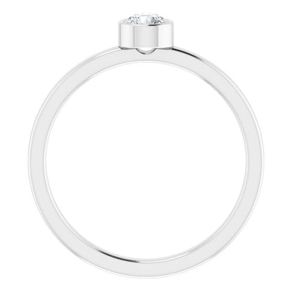14K White 1/4 CT Diamond Ring