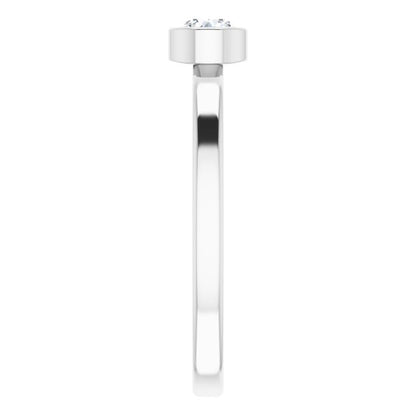 14K White 1/4 CT Diamond Ring