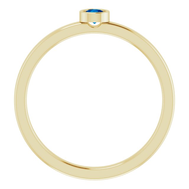 14K Yellow 3 mm Round Blue Sapphire Ring