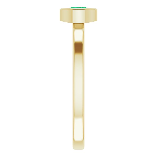 14K Yellow 4.5 mm Round Emerald Ring