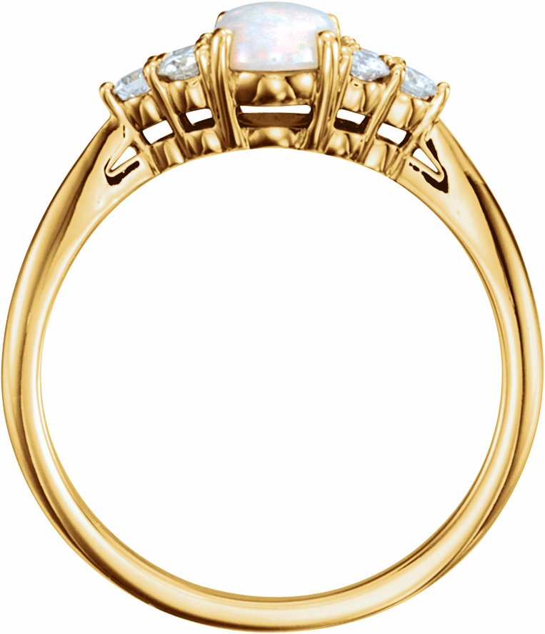14K Yellow Opal & 1/5 CTW Diamond Ring